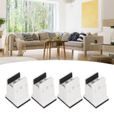 4pcs Adjustable Furniture Risers with Screw Clamp Rubber Bed Couch Risers for Heavy Duty Furniture White