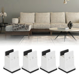 4pcs Adjustable Furniture Risers with Screw Clamp Rubber Bed Couch Risers for Heavy Duty Furniture White