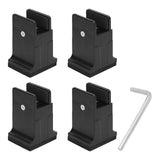 4pcs Adjustable Furniture Risers with Screw Clamp Rubber Bed Couch Risers for Heavy Duty Furniture Black