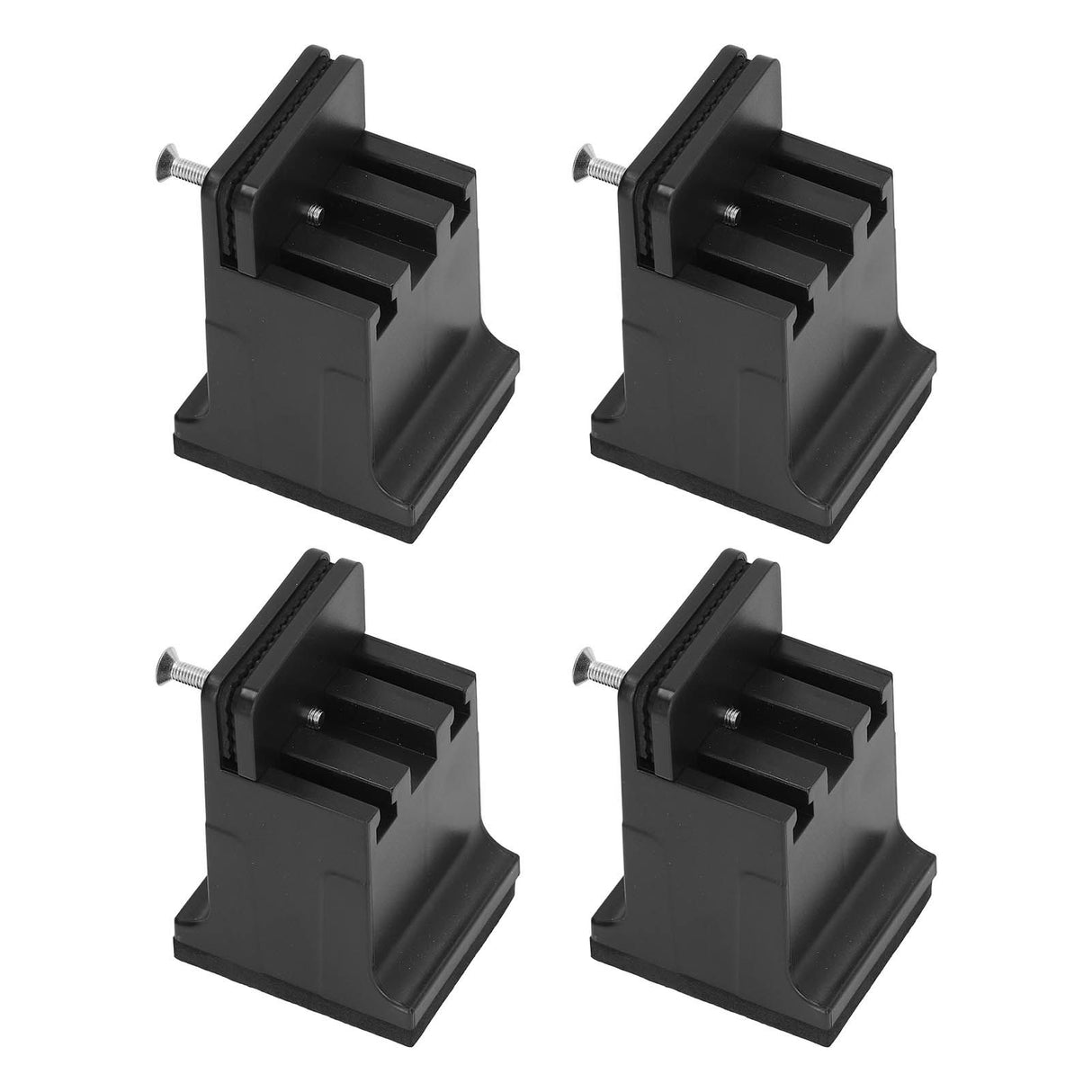 4pcs Adjustable Furniture Risers with Screw Clamp Rubber Bed Couch Risers for Heavy Duty Furniture Black