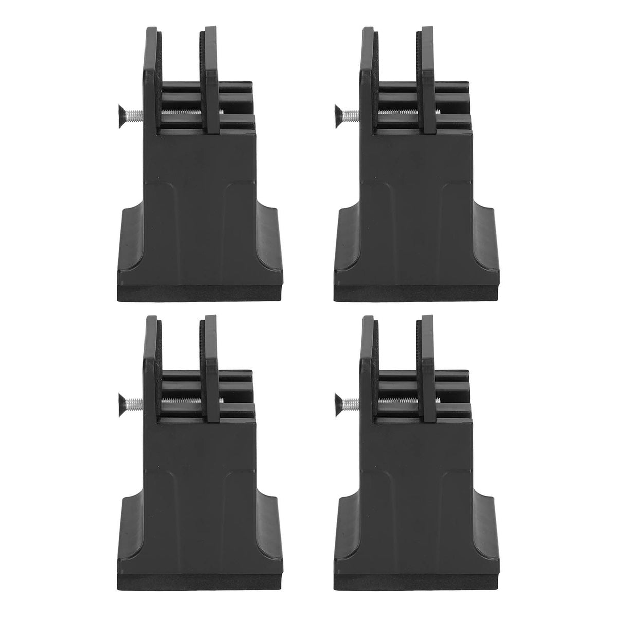 4pcs Adjustable Furniture Risers with Screw Clamp Rubber Bed Couch Risers for Heavy Duty Furniture Black