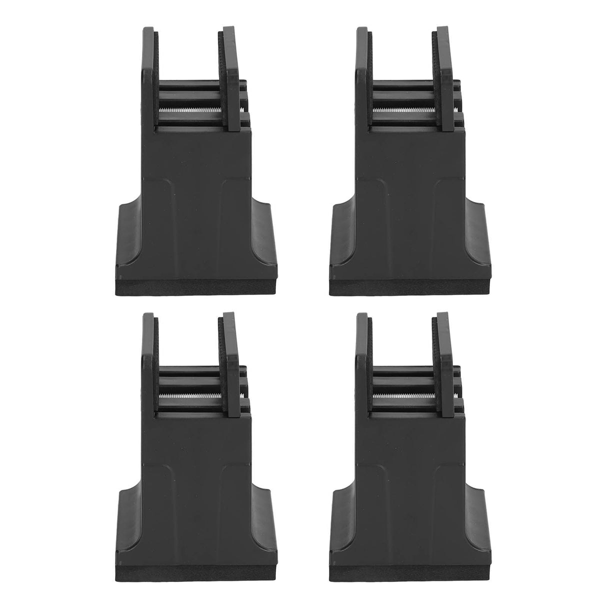 4pcs Adjustable Furniture Risers with Screw Clamp Rubber Bed Couch Risers for Heavy Duty Furniture Black