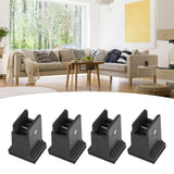 4pcs Adjustable Furniture Risers with Screw Clamp Rubber Bed Couch Risers for Heavy Duty Furniture Black