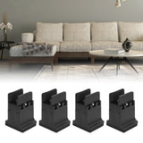 4pcs Adjustable Furniture Risers with Screw Clamp Rubber Bed Couch Risers for Heavy Duty Furniture Black - Extra Image