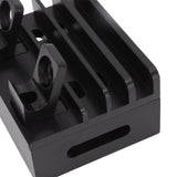 Bamboo Charging Station Multifunction 5 Ports Charging Station Rack for Phones Tablets Watches Electronics Black