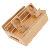 Bamboo Charging Station Multifunction 5 Ports Charging Station Rack for Phones Tablets Watches Electronics Natural Color - Low Angle
