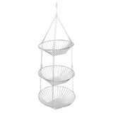 3 Tier Kitchen Hanging Fruit Basket Iron Wire Fruit Vegetable Flower Hanging Storage Basket for Indoor Outdoor