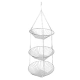 3 Tier Kitchen Hanging Fruit Basket Iron Wire Fruit Vegetable Flower Hanging Storage Basket for Indoor Outdoor