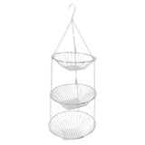 3 Tier Kitchen Hanging Fruit Basket Iron Wire Fruit Vegetable Flower Hanging Storage Basket for Indoor Outdoor