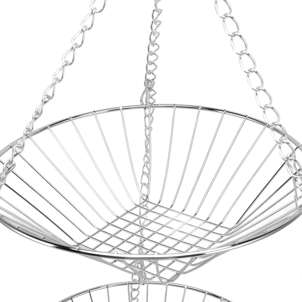 3 Tier Kitchen Hanging Fruit Basket Iron Wire Fruit Vegetable Flower Hanging Storage Basket for Indoor Outdoor