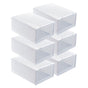6PCS Shoe Storage Box Large White Thickened Transparent Clamshell Shoe Organizer Case for Home