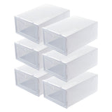 6PCS Shoe Storage Box Large White Thickened Transparent Clamshell Shoe Organizer Case for Home