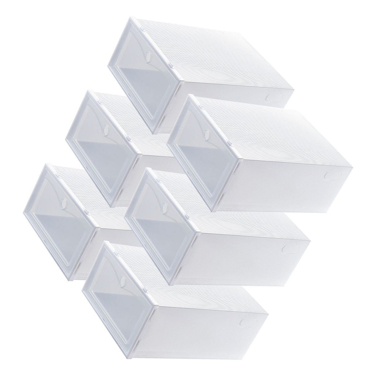 6PCS Shoe Storage Box Large White Thickened Transparent Clamshell Shoe Organizer Case for Home