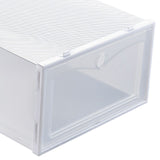 6PCS Shoe Storage Box Large White Thickened Transparent Clamshell Shoe Organizer Case for Home - Close-Up Angle