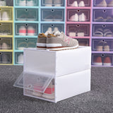 6PCS Shoe Storage Box Large White Thickened Transparent Clamshell Shoe Organizer Case for Home - Extra Image