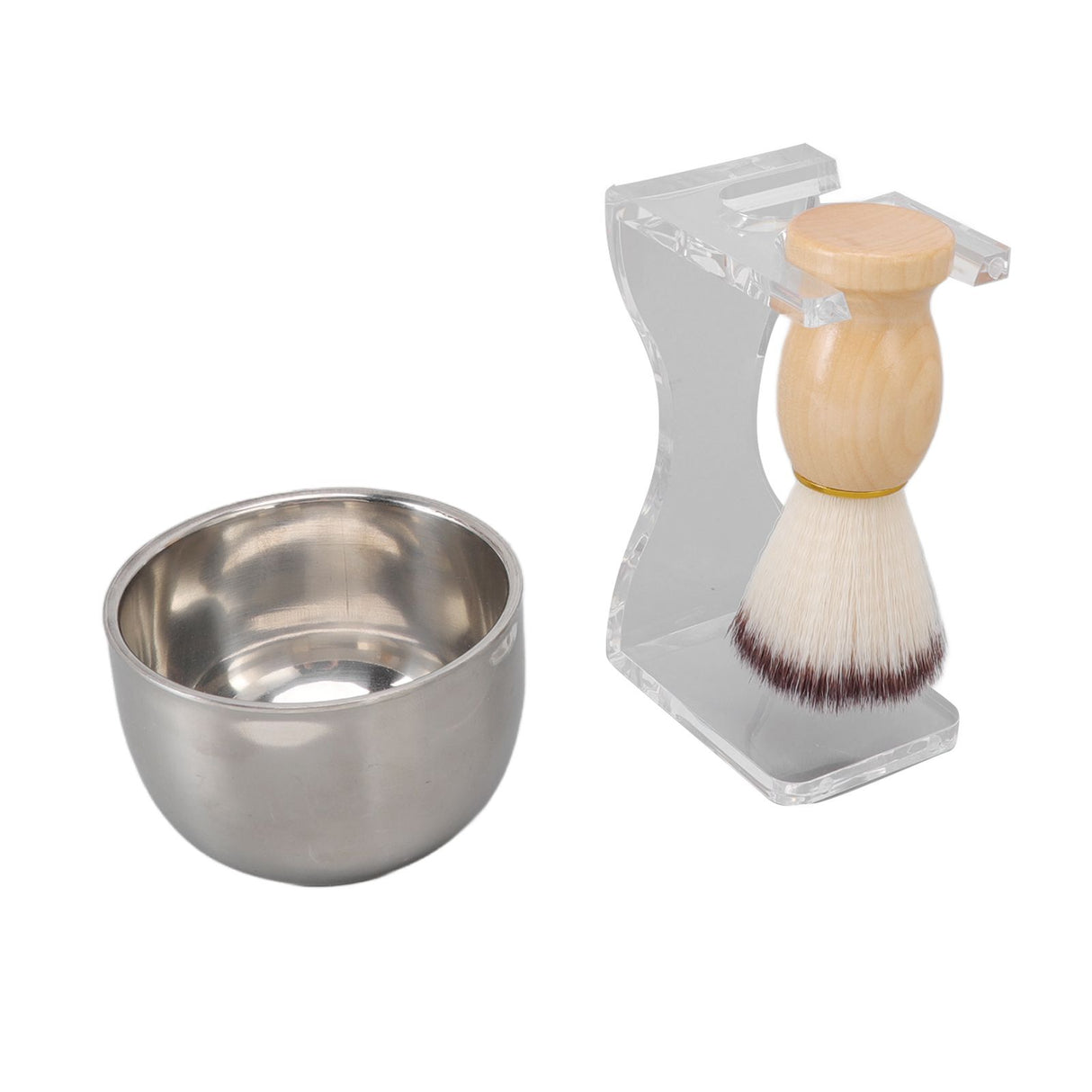 3 PCS Men Shaving Brush Set Acrylic Brush Holder Bubble Bowl Nylon Bristle Brush Kit