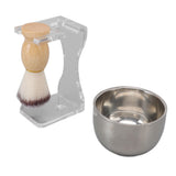 3 PCS Men Shaving Brush Set Acrylic Brush Holder Bubble Bowl Nylon Bristle Brush Kit