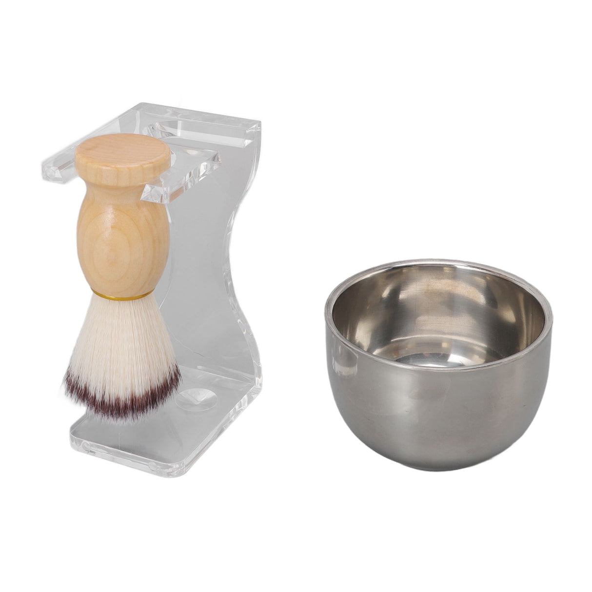 3 PCS Men Shaving Brush Set Acrylic Brush Holder Bubble Bowl Nylon Bristle Brush Kit