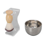 3 PCS Men Shaving Brush Set Acrylic Brush Holder Bubble Bowl Nylon Bristle Brush Kit