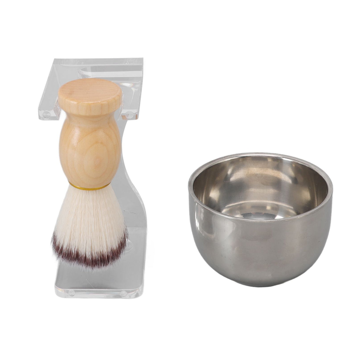 3 PCS Men Shaving Brush Set Acrylic Brush Holder Bubble Bowl Nylon Bristle Brush Kit