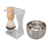 3 PCS Men Shaving Brush Set Acrylic Brush Holder Bubble Bowl Nylon Bristle Brush Kit
