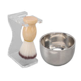3 PCS Men Shaving Brush Set Acrylic Brush Holder Bubble Bowl Nylon Bristle Brush Kit - Extra Image