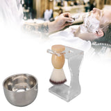 3 PCS Men Shaving Brush Set Acrylic Brush Holder Bubble Bowl Nylon Bristle Brush Kit