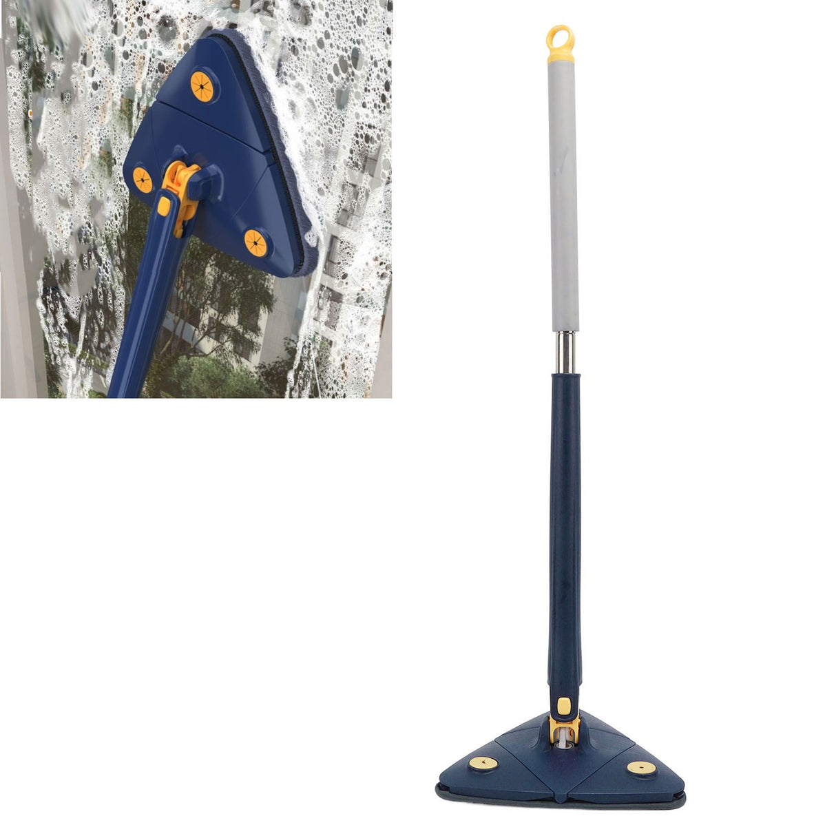 Adjustable Rotatable Triangular Mop Multifunction Wall Cleaning Mop with Long Handle Hand Washing Free Ceiling Mop
