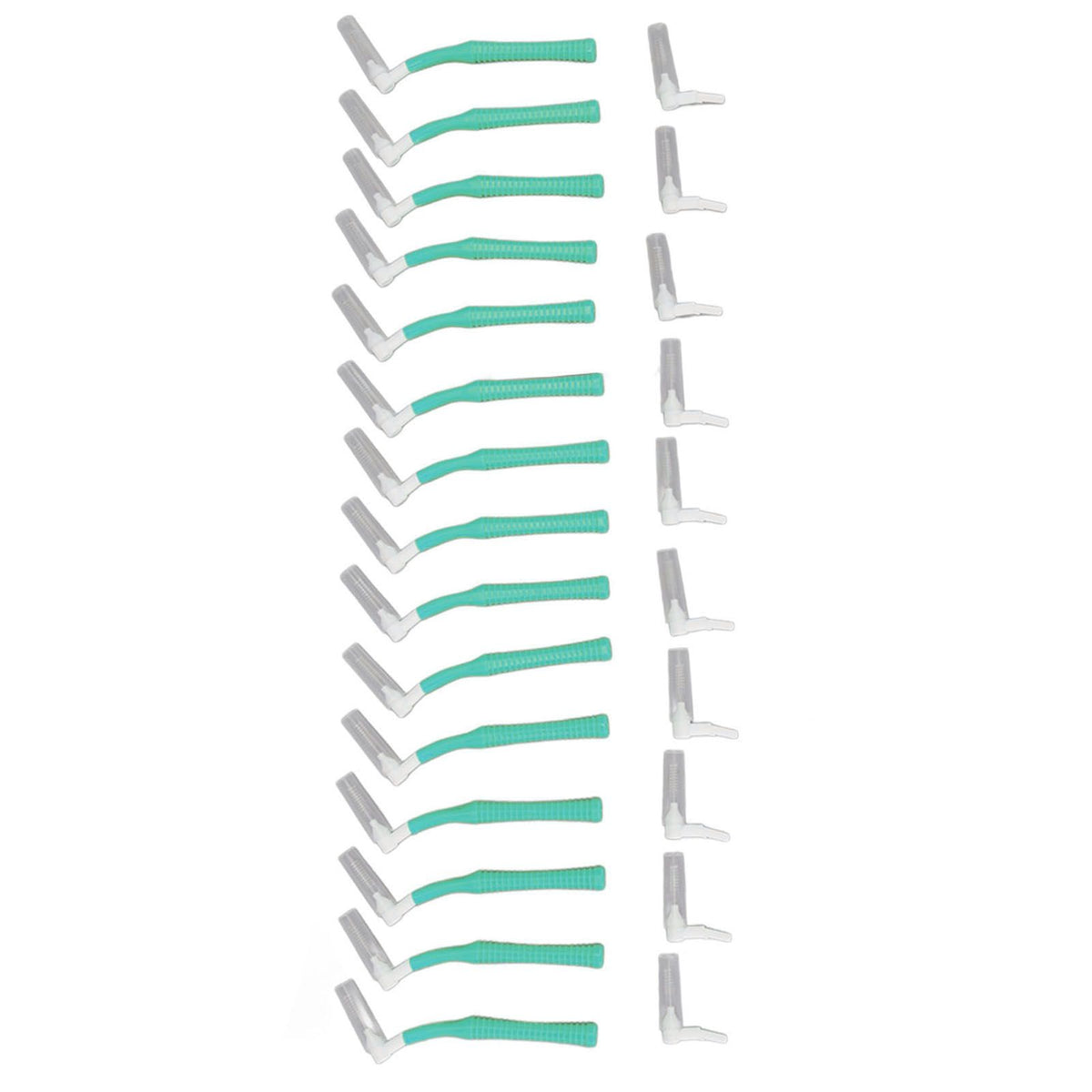 25Pcs L Shape Push Pull Interdental Brush Oral Care Teeth Whitening Dental Tooth Pick Tooth Orthodontic Cleaning Brush Green