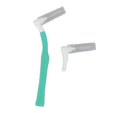 25Pcs L Shape Push Pull Interdental Brush Oral Care Teeth Whitening Dental Tooth Pick Tooth Orthodontic Cleaning Brush Green