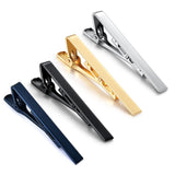 4Pcs Men Tie Clip Copper Fashionable Elegant Slick Finish 4 Colors Male Tie Neck Clamp Set - Front View