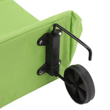 Shopping Cart Foldable Bag Large Capacity Zipper Design Oxford Cloth with Wheel for Camping Green