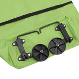 Shopping Cart Foldable Bag Large Capacity Zipper Design Oxford Cloth with Wheel for Camping Green - Extra Image