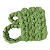 Wool Tote Purse Bag Cute Exquisite Hand Woven Fine Workmanship Wool Shoulder Bag for Daily Life Green