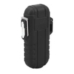 Outdoor Double Arc Electric Lighter Portable Waterproof Flashlight Lighter Charging Pulse Windproof Lighter Black