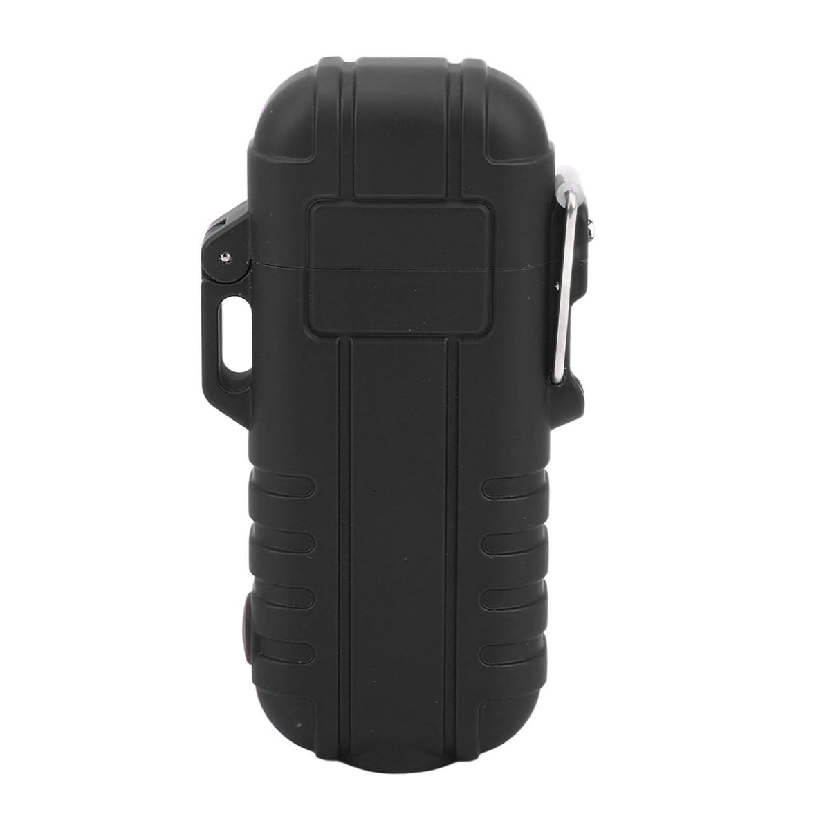 Outdoor Double Arc Electric Lighter Portable Waterproof Flashlight Lighter Charging Pulse Windproof Lighter Black