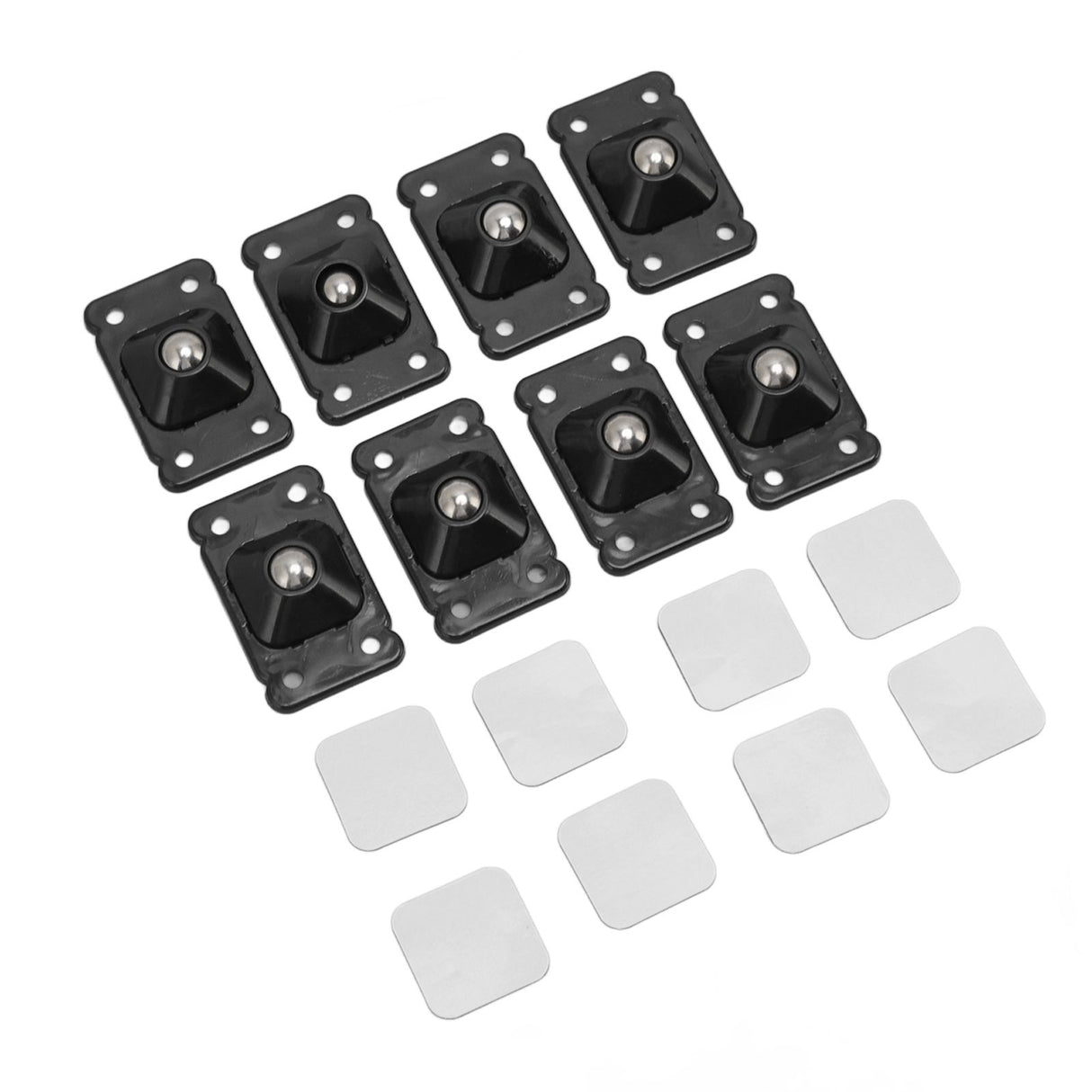 Mini Caster Wheels Adhesive 360 Degree Rotation Roller Wheels for Mini Furniture Storage Box Black