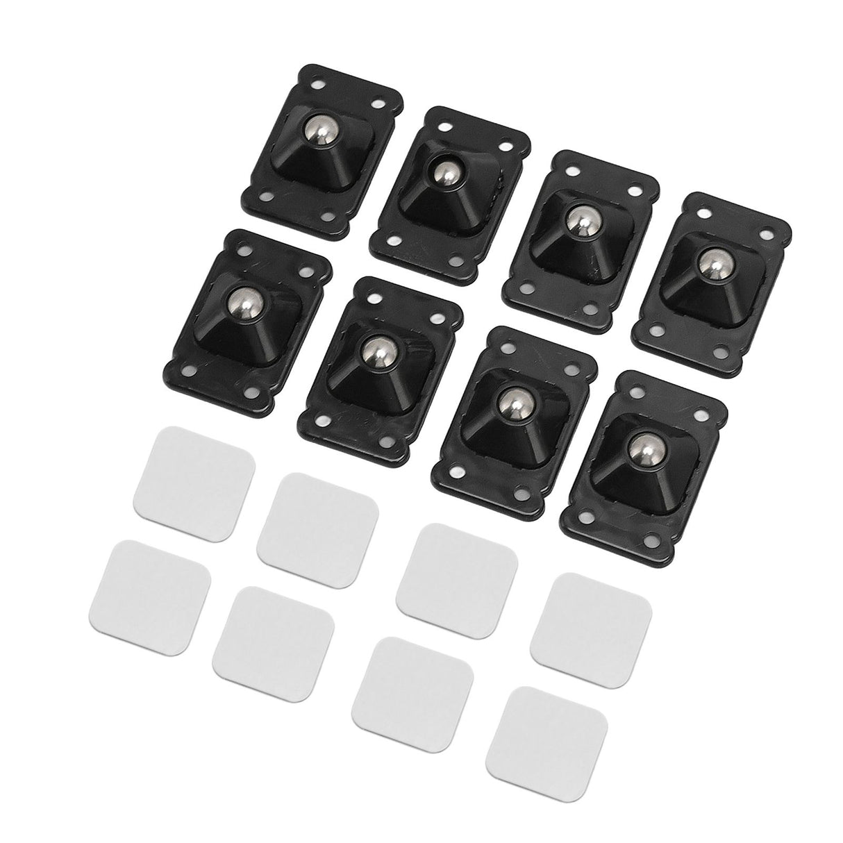 Mini Caster Wheels Adhesive 360 Degree Rotation Roller Wheels for Mini Furniture Storage Box Black