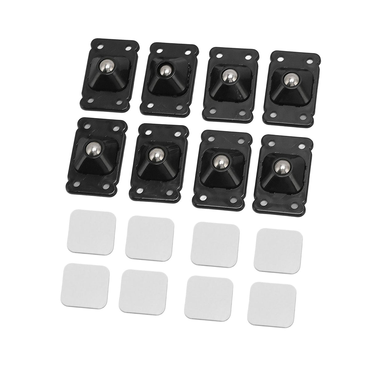 Mini Caster Wheels Adhesive 360 Degree Rotation Roller Wheels for Mini Furniture Storage Box Black
