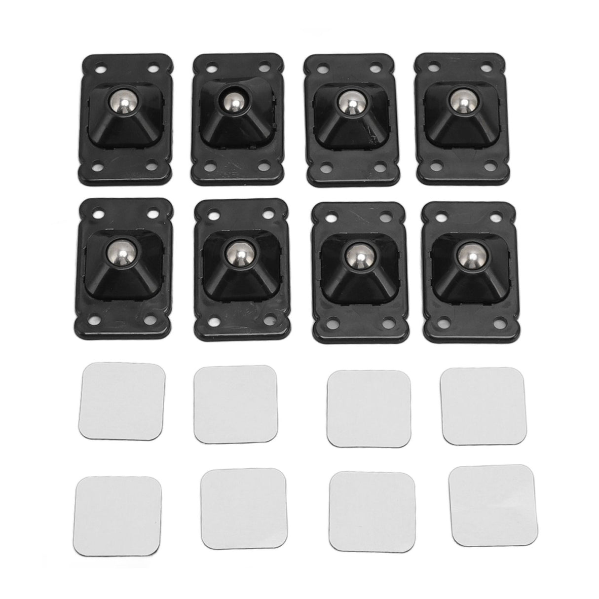 Mini Caster Wheels Adhesive 360 Degree Rotation Roller Wheels for Mini Furniture Storage Box Black