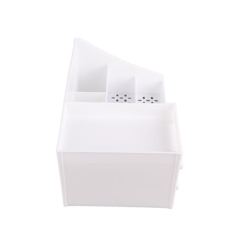 Cosmetic Storage Box Elegant Multifunctional Countertop Makeup Organizer with Drawers for School Office Art Supplies M White