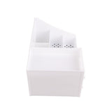 Cosmetic Storage Box Elegant Multifunctional Countertop Makeup Organizer with Drawers for School Office Art Supplies M White - Top-Down View