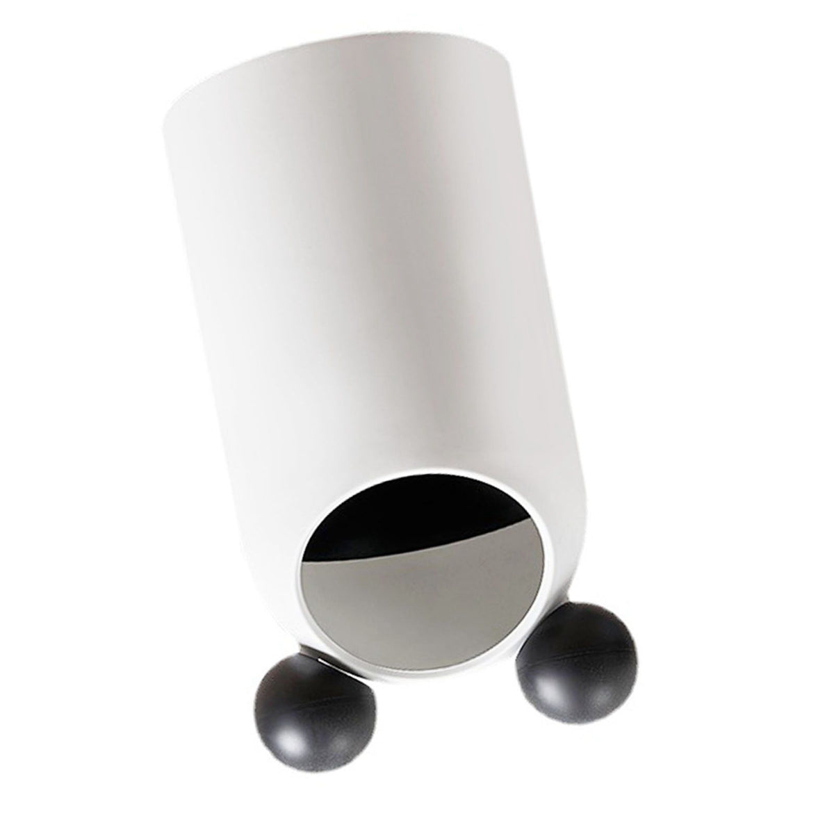 Trash Can Inclined Opening Large Capacity Modern Look Thickened Garbage Bin for Kitchen Bathroom Office Living Room White