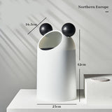 Trash Can Inclined Opening Large Capacity Modern Look Thickened Garbage Bin for Kitchen Bathroom Office Living Room White - Extra Image