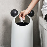 Trash Can Inclined Opening Large Capacity Modern Look Thickened Garbage Bin for Kitchen Bathroom Office Living Room White