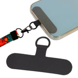 Universal Mobile Phone Lanyard Patch Nylon Cell Phone Hanging Rope Tab Connection Attachment Black