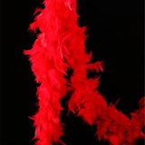 Feather Boa Red 1.8m Chandelle Feather Boa Decor for Dancing Wedding Party Decoration - Top-Down View