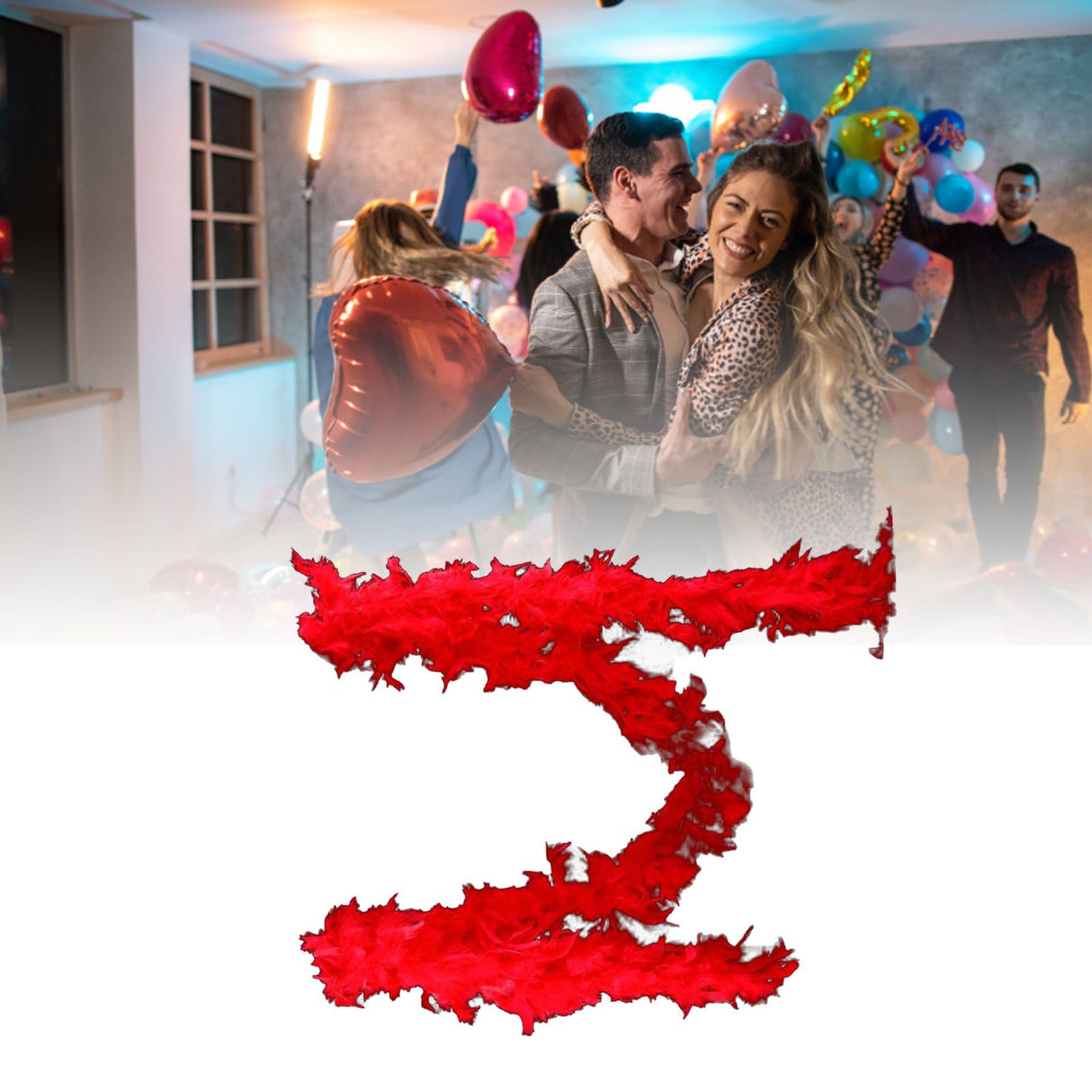 Feather Boa Red 1.8m Chandelle Feather Boa Decor for Dancing Wedding Party Decoration