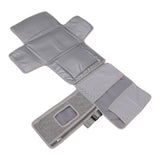Diaper Pad Baby Changing Mat Mommy Bag with Handle Strap Foldable Detachable Travel Changing Pad Grey - Rear View