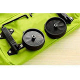 Green Foldable Shopping Bag with Wheels Pure Color Expandable Oxford Cloth Wheeled Foldable Grocery Cart Bag - Side View